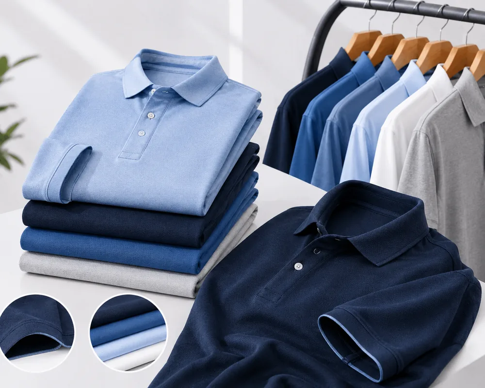 Tweede afbeelding bij grote maten polo’s voor heren, met meerdere polo’s en aandacht voor kraag, structuur en kleur