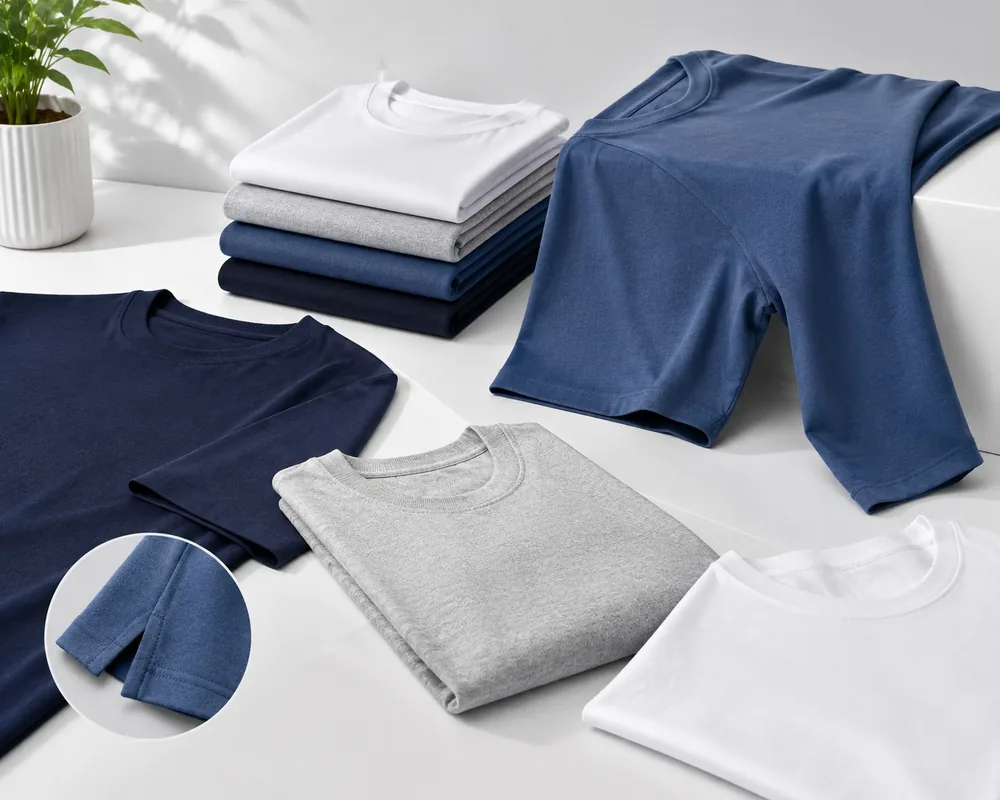 Tweede afbeelding bij grote maten T-shirts voor heren, met meerdere T-shirts en aandacht voor kleur, stof en afwerking